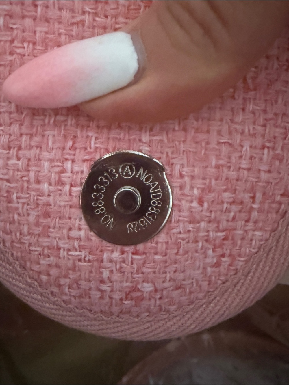 NWT Pink Tweed Pearl-Logo Tote Bag - Picture 9 of 10